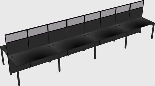 Shared rectangular cubicle