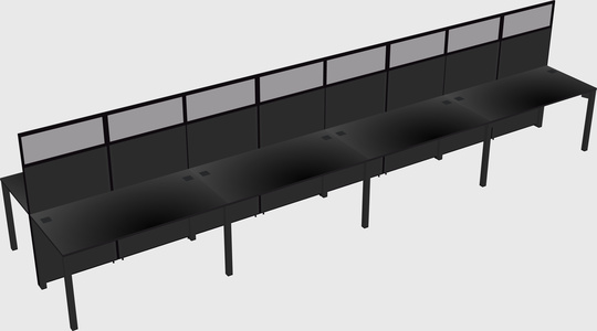 Shared rectangular cubicle