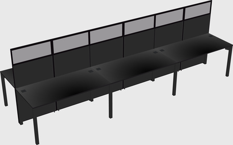 Shared rectangular cubicle