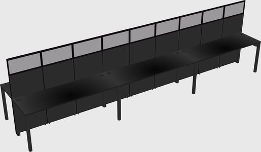 Shared rectangular cubicle