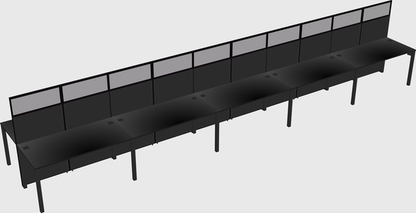 Shared rectangular cubicle