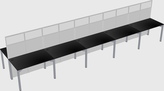 Shared rectangular cubicle