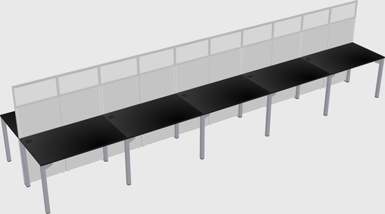 Shared rectangular cubicle
