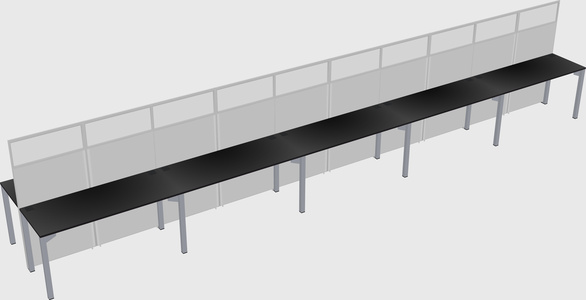 Shared rectangular cubicle