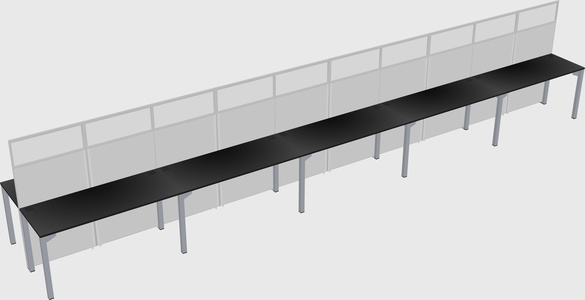 Shared rectangular cubicle