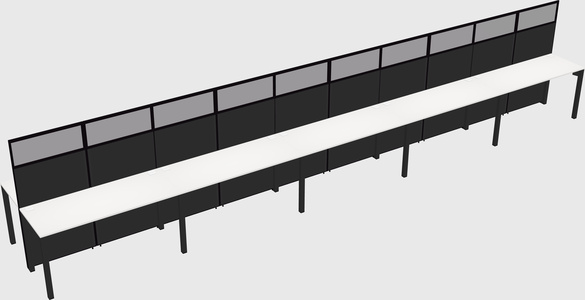 Shared rectangular cubicle