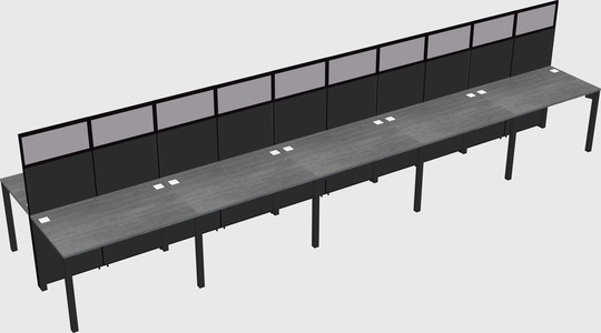 Shared rectangular cubicle