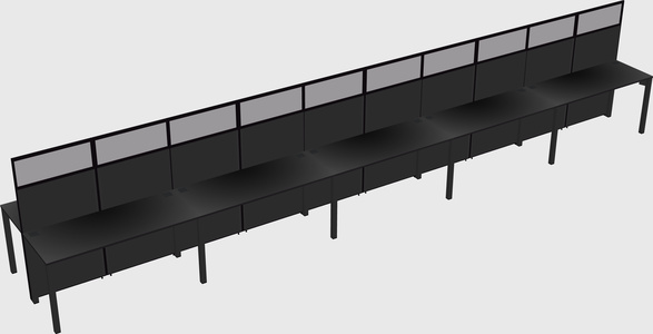 Shared rectangular cubicle