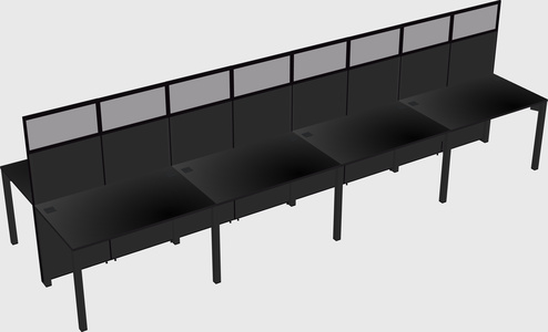 Shared rectangular cubicle