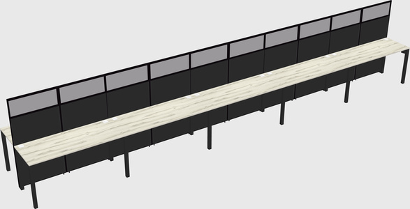 Shared rectangular cubicle