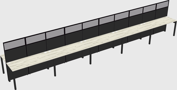 Shared rectangular cubicle