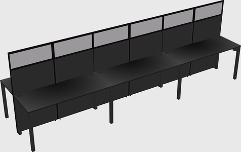 Shared rectangular cubicle