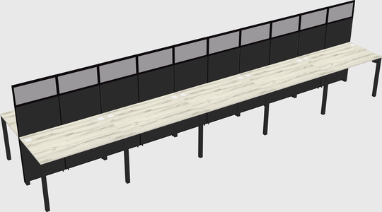Shared rectangular cubicle
