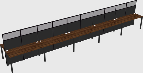 Shared rectangular cubicle