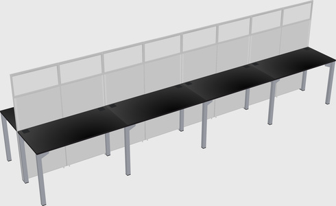 Shared rectangular cubicle