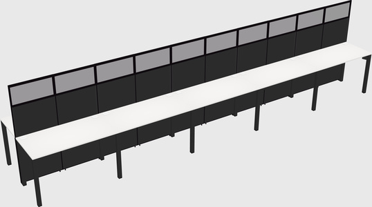 Shared rectangular cubicle
