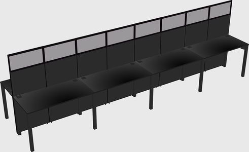 Shared rectangular cubicle