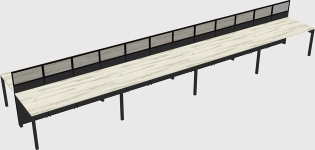 Shared rectangular cubicle
