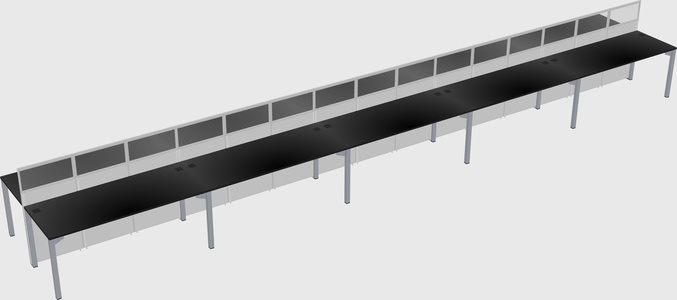 Shared rectangular cubicle