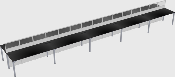 Shared rectangular cubicle