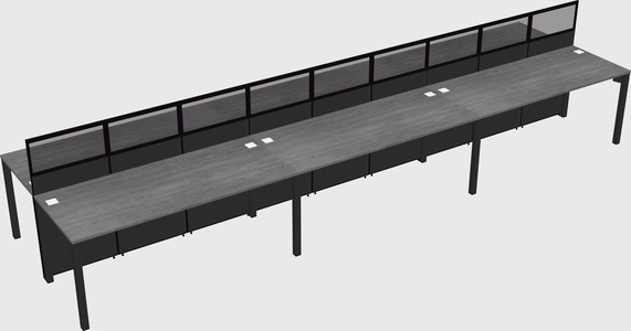 Shared rectangular cubicle