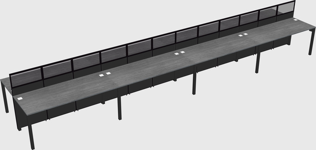 Shared rectangular cubicle