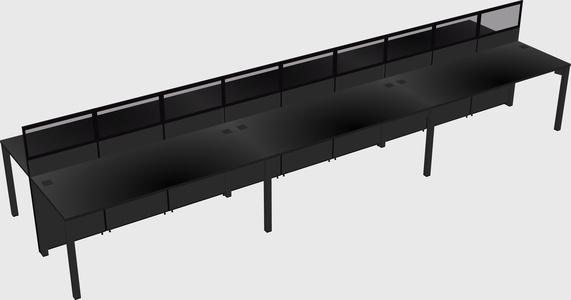 Shared rectangular cubicle