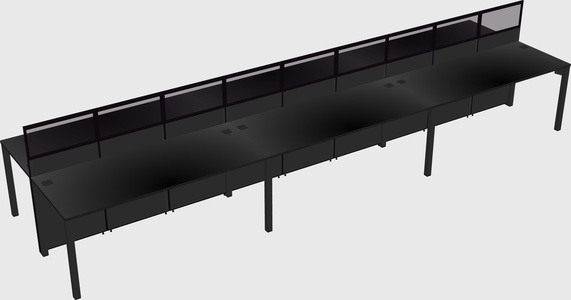 Shared rectangular cubicle