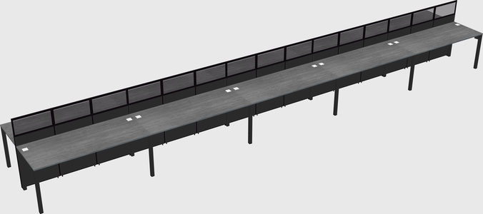 Shared rectangular cubicle