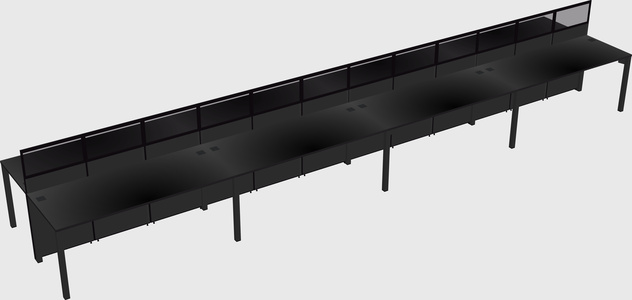 Shared rectangular cubicle