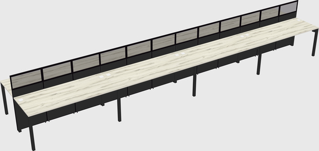 Shared rectangular cubicle