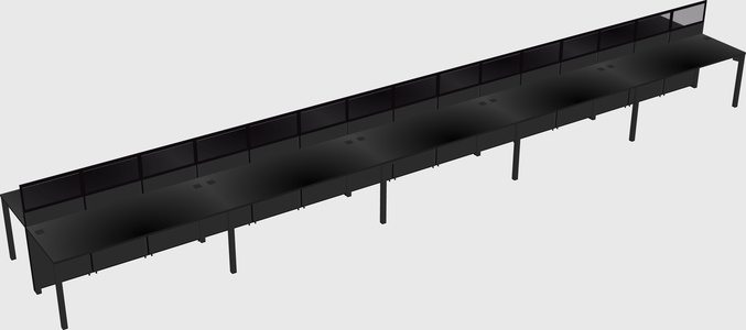 Shared rectangular cubicle