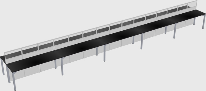 Shared rectangular cubicle