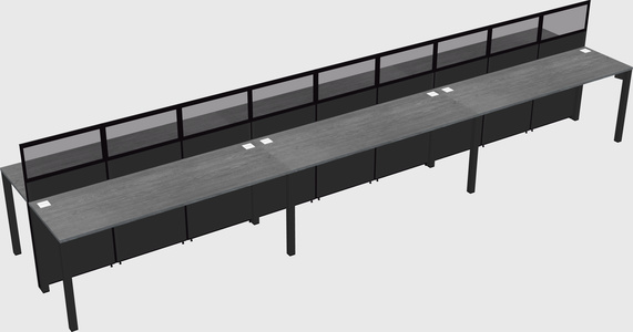 Shared rectangular cubicle