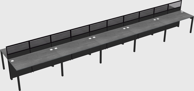 Shared rectangular cubicle
