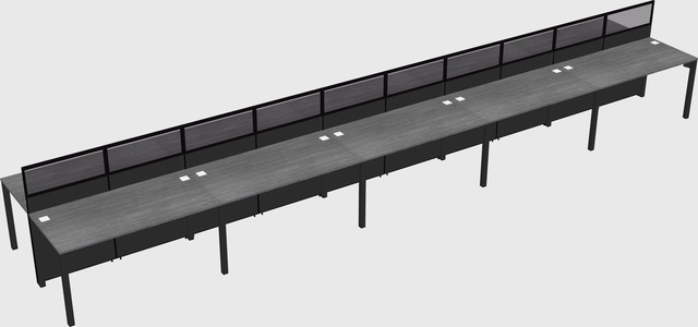 Shared rectangular cubicle