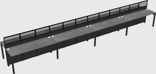 Shared rectangular cubicle