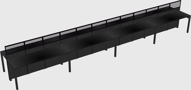 Shared rectangular cubicle
