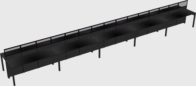 Shared rectangular cubicle