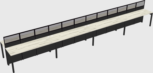 Shared rectangular cubicle