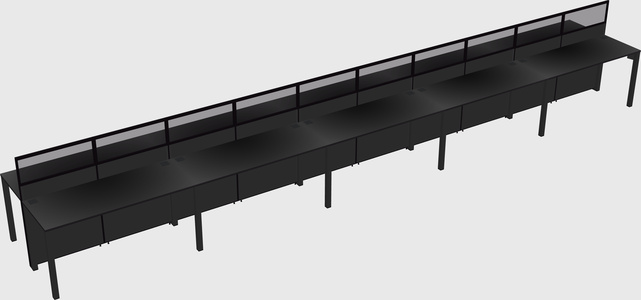 Shared rectangular cubicle