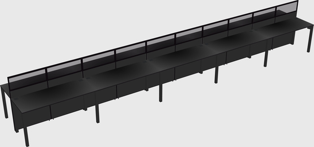Shared rectangular cubicle