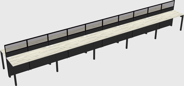 Shared rectangular cubicle