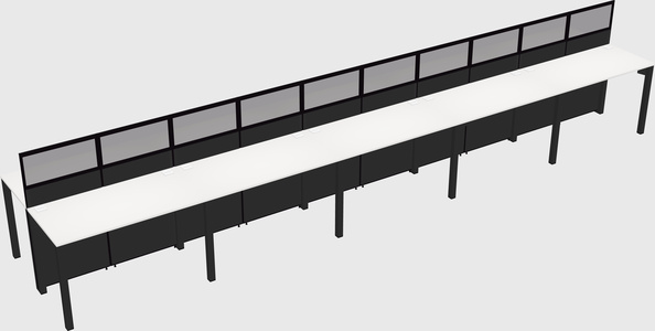 Shared rectangular cubicle
