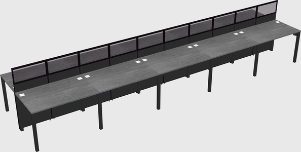 Shared rectangular cubicle