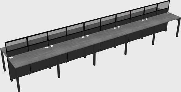 Shared rectangular cubicle