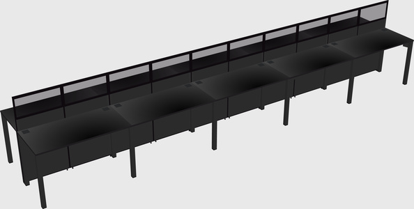 Shared rectangular cubicle