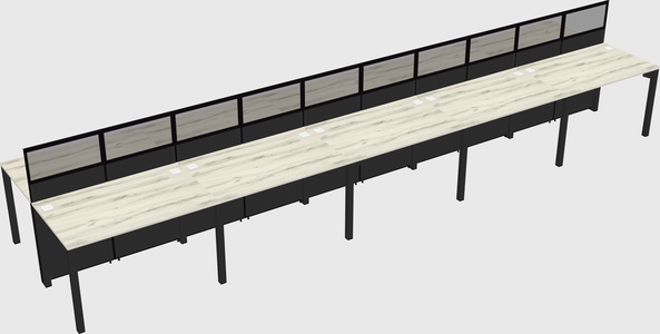Shared rectangular cubicle