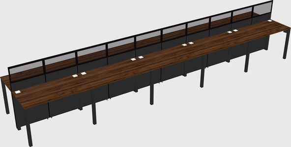 Shared rectangular cubicle