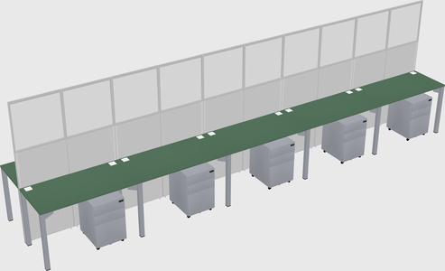Shared rectangular cubicle
